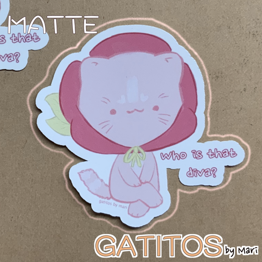 Sticker - Flor - who is that diva? - Gatitos by Mari