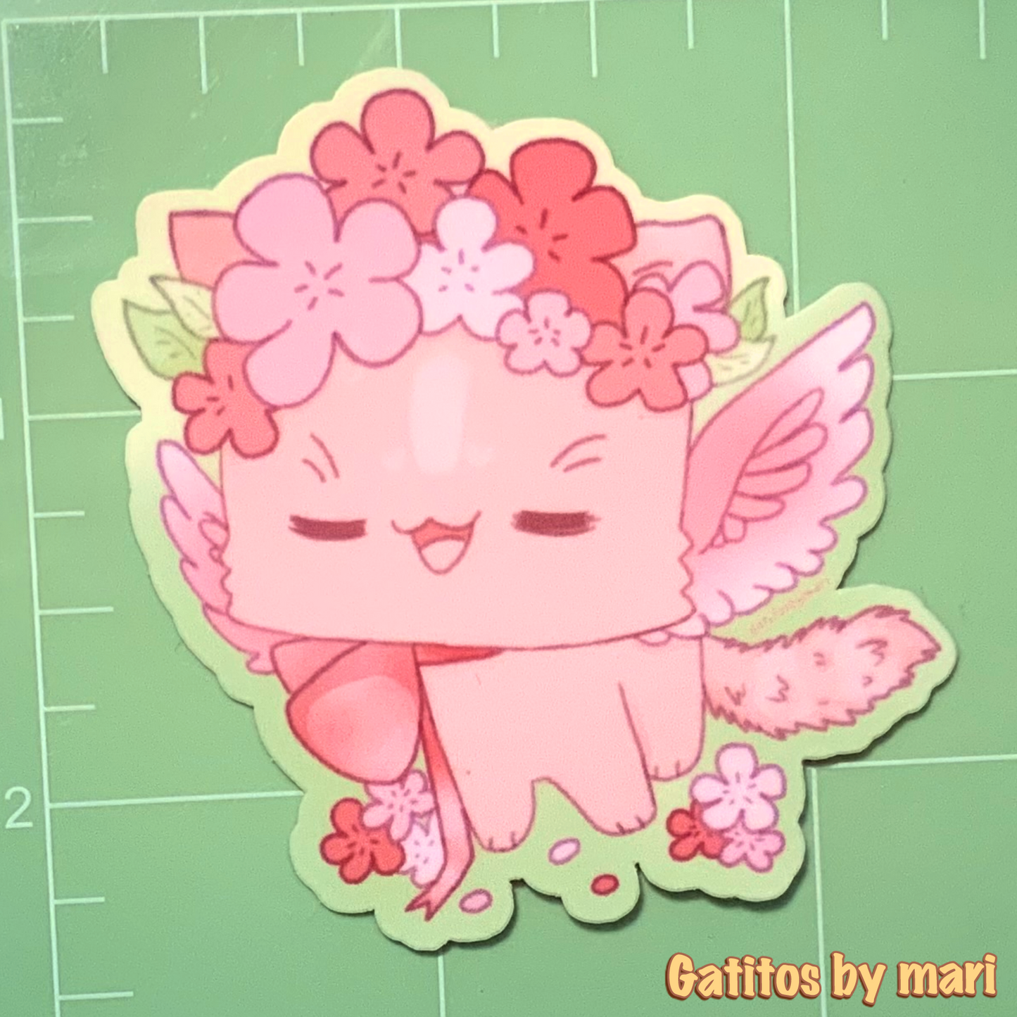 *ꨄ︎ - Sticker - Angel of Spring - Flor - Gatitos by Mari