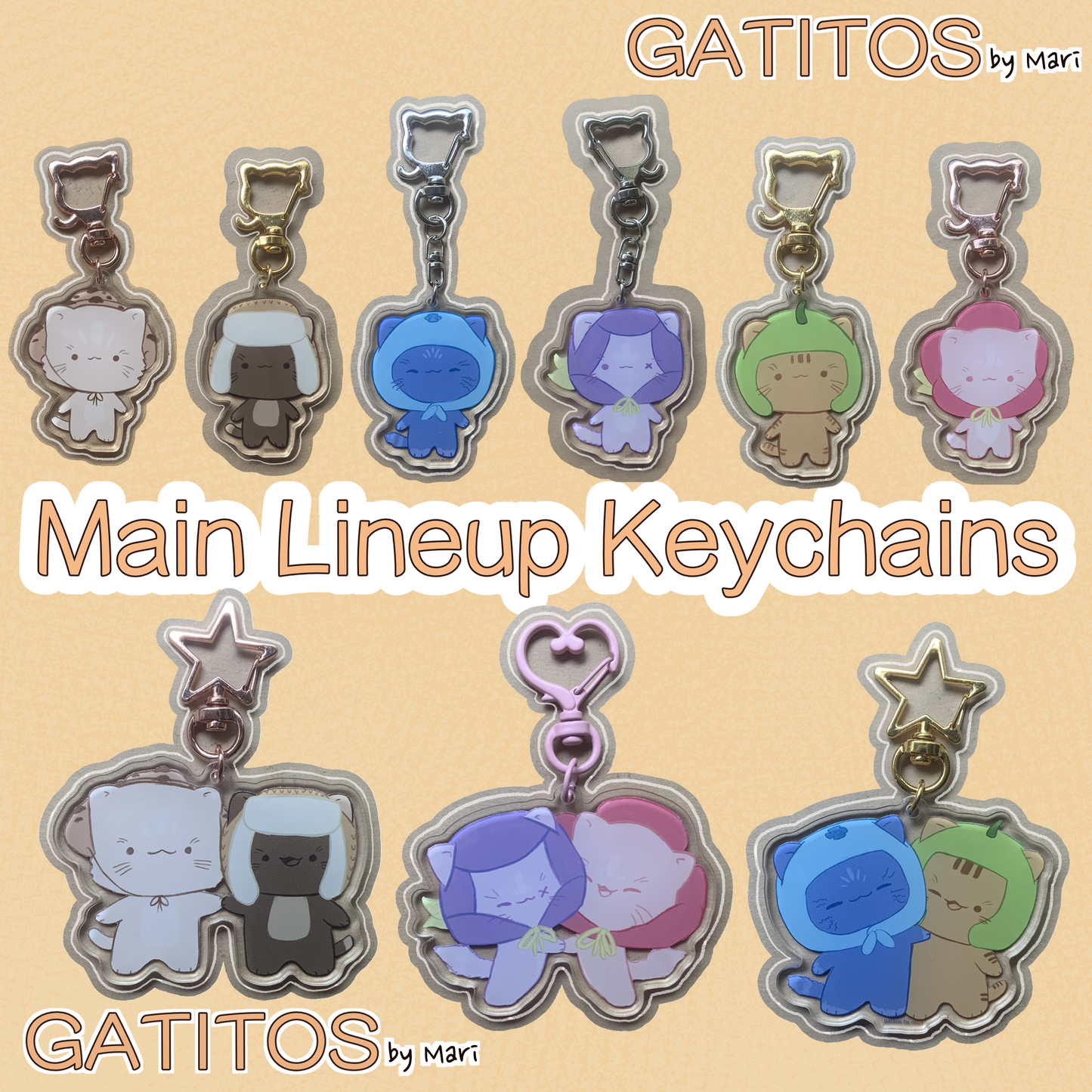 Main Crew Keychains - Clear Acrylic - Gatitos by Mari