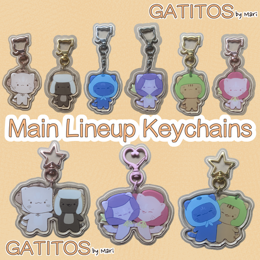 Main Crew Keychains - Clear Acrylic - Gatitos by Mari