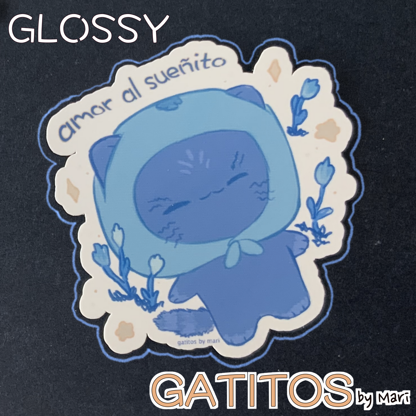 Sticker - Bluberi - amor al sueñito -  Gatitos by Mari