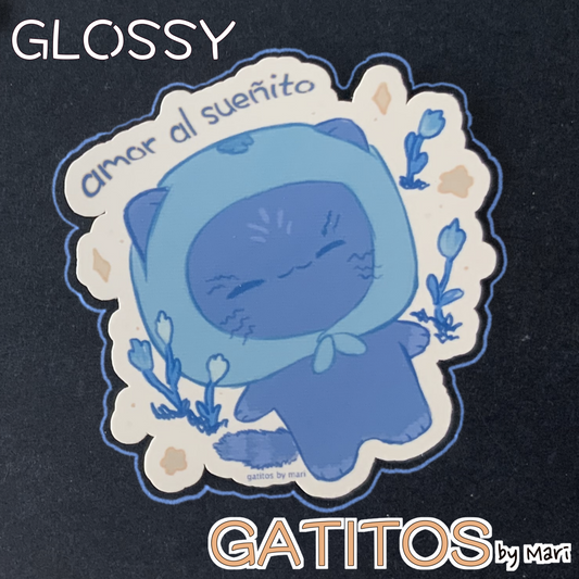 Sticker - Bluberi - amor al sueñito -  Gatitos by Mari