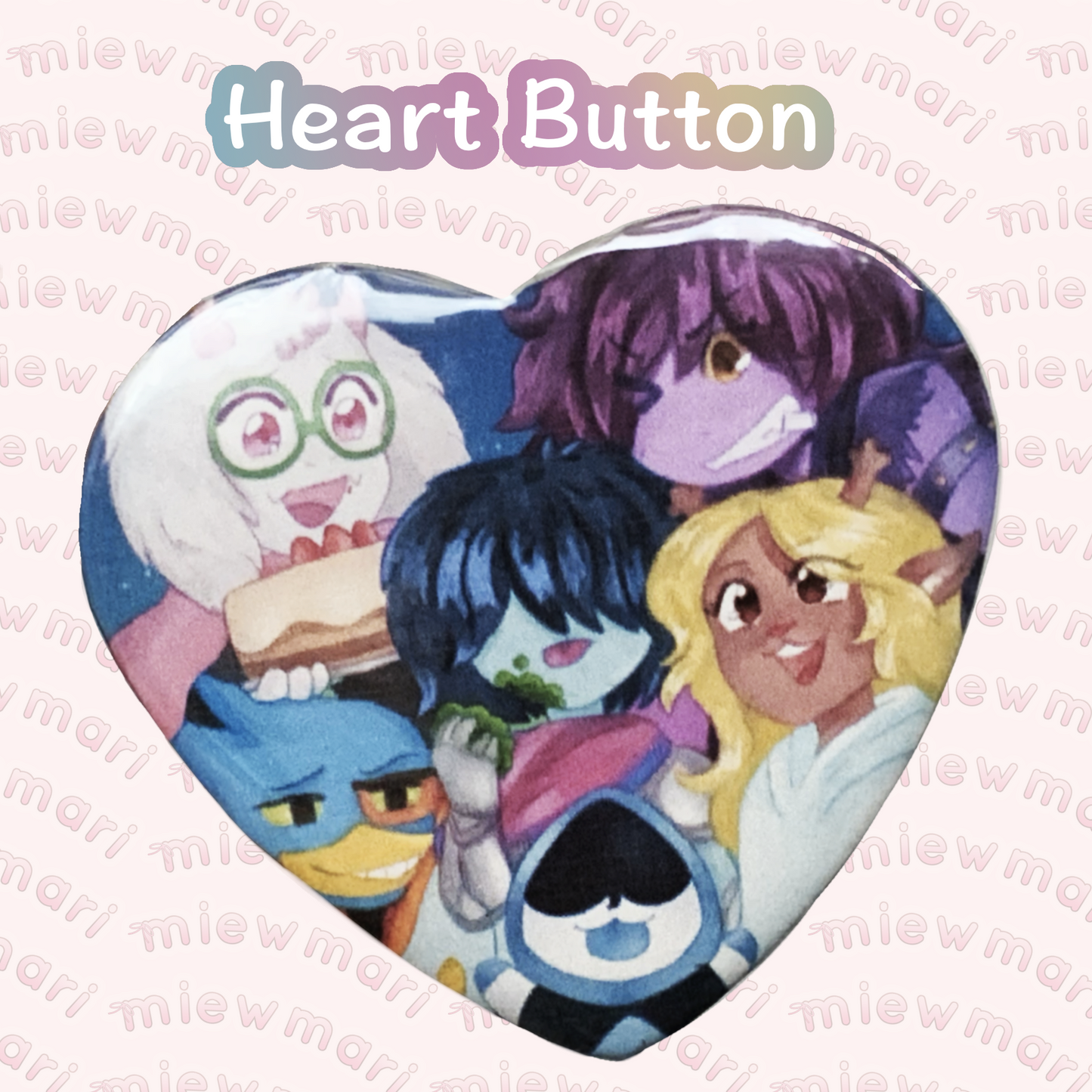 Heart Buttons - The Fun Gang - Deltarune