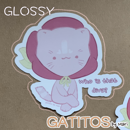 Sticker -  Flor - who is that diva? - Gatitos by Mari