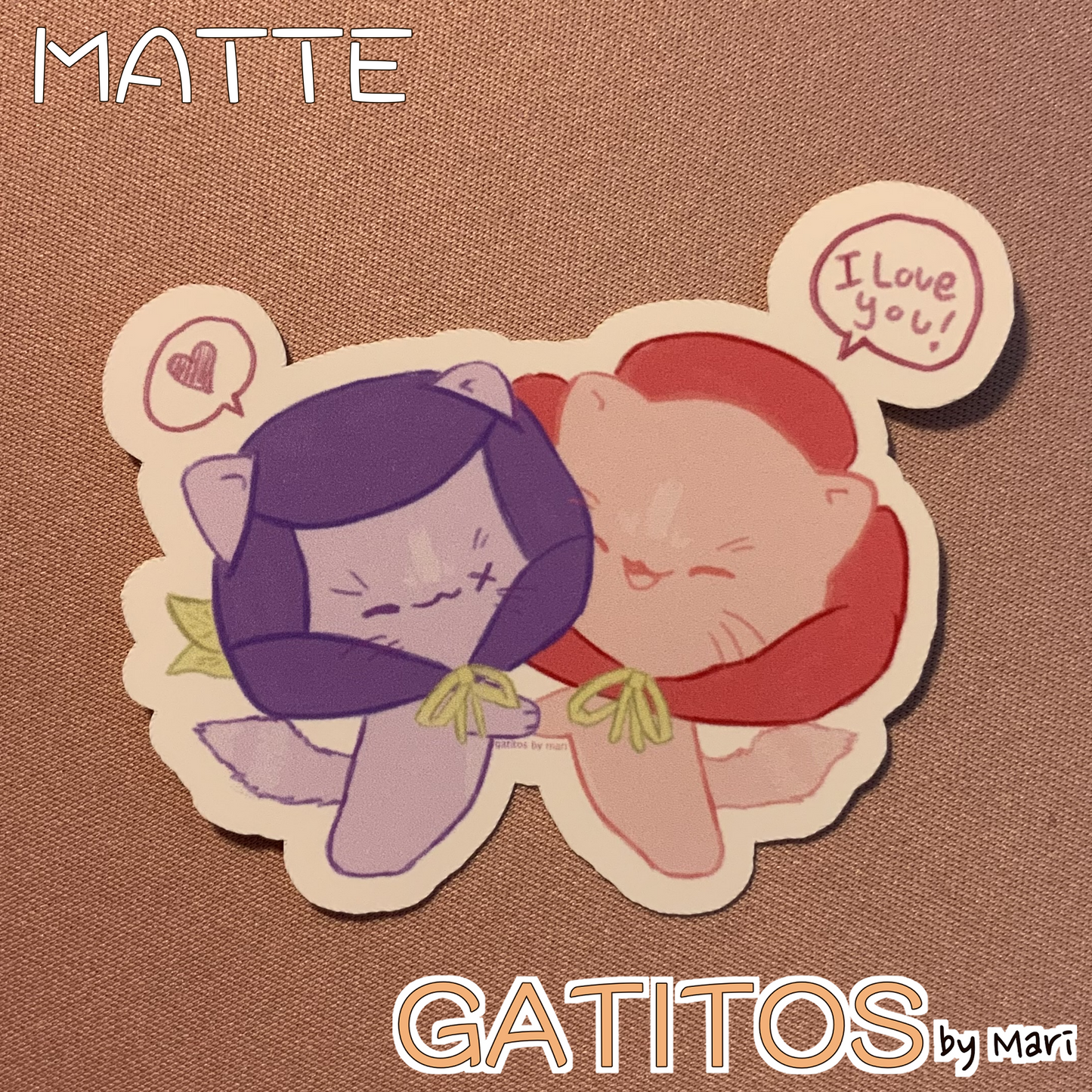 Sticker - Flor & Tulip - I love you! - Gatitos by Mari