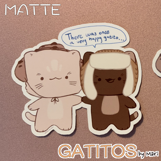 Sticker - Galletita & S'more - there was once a very happy gatito - Gatitos by Mari
