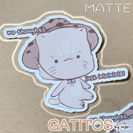 Sticker - Galletita - no thoughts, just lelolelolai - Gatitos by Mari